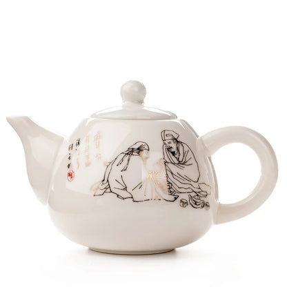 Exquisite Ceramic Kung Fu Tea PotChinese Teapot KettleCoffee Tea SetsChinese Traditions Flower Tea PotPorcelain Teaware