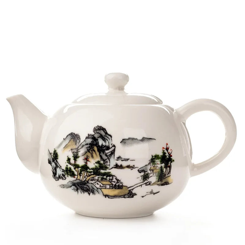 Exquisite Ceramic Kung Fu Tea PotChinese Teapot KettleCoffee Tea SetsChinese Traditions Flower Tea PotPorcelain Teaware