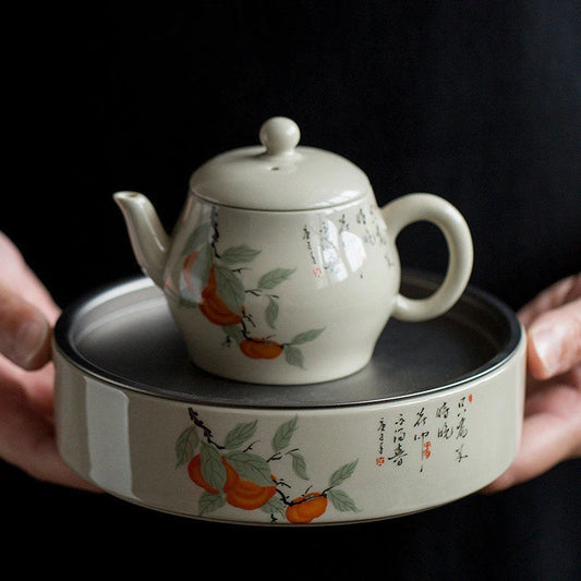 Exquisite Ceramic Pu'er Teapot Handmade Ball Hole Filter Kettle Teaware Chinese Porcelain Tea Pots Vintage Tea Sets 150ml