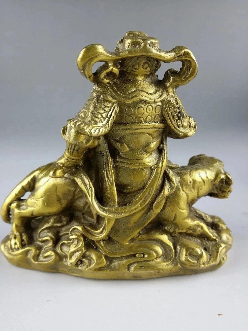 Exquisite China Bronze Wealth Evil spirits Uranus Tiger Statue metal handicraft