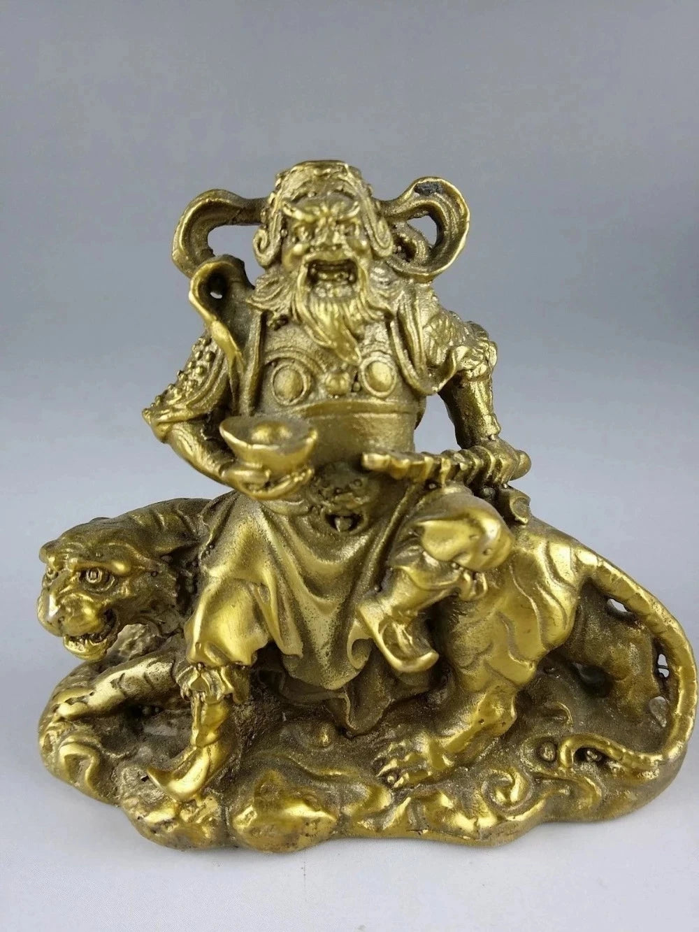 Exquisite China Bronze Wealth Evil spirits Uranus Tiger Statue metal handicraft