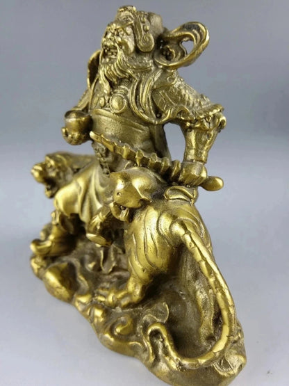 Exquisite China Bronze Wealth Evil spirits Uranus Tiger Statue metal handicraft