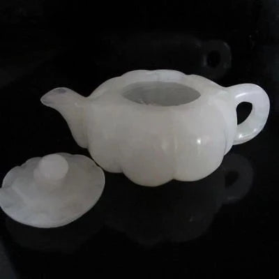 Exquisite China crafted 100% natural jade carving - pumpkin teapot