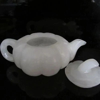 Exquisite China crafted 100% natural jade carving - pumpkin teapot