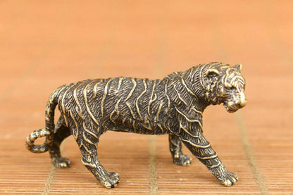 Exquisite Chinese Old Bronze Art Tiger Statue Figure Collectable Living Room Decoration Home Gift