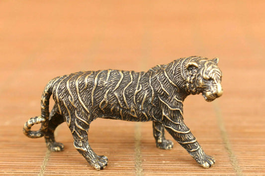 Exquisite Chinese Old Bronze Art Tiger Statue Figure Collectable Living Room Decoration Home Gift