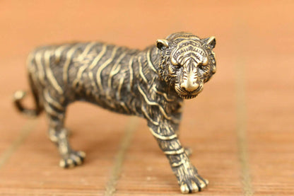 Exquisite Chinese Old Bronze Art Tiger Statue Figure Collectable Living Room Decoration Home Gift