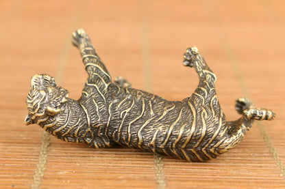 Exquisite Chinese Old Bronze Art Tiger Statue Figure Collectable Living Room Decoration Home Gift