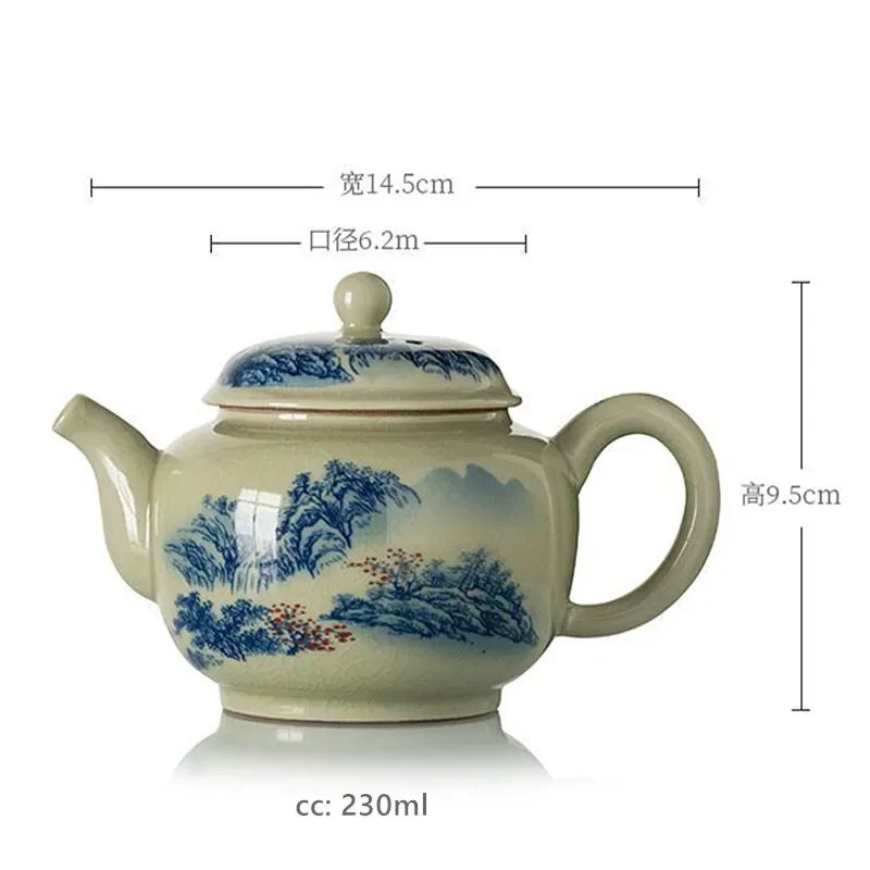 Exquisite Ice Crack Glaze Ceramic Teacup Handmade Beauty Gaiwan Vintage Chinese Tea Tureen High Grade Porcelain Tea Cups