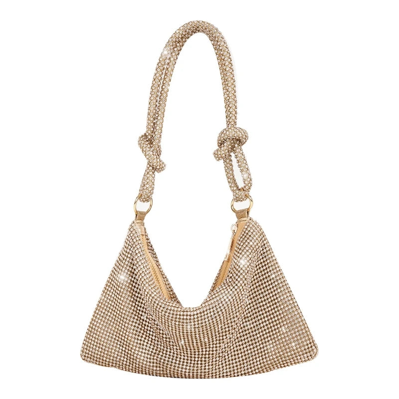 Exquisite Shiny Hobo Bag for Rhinestone Underarm Bag Evening Bag Sparkling Shoulder Bag Handbag for Daughters Mothers