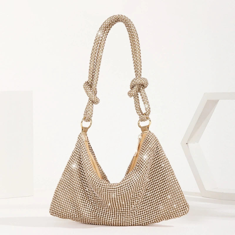 Exquisite Shiny Hobo Bag for Rhinestone Underarm Bag Evening Bag Sparkling Shoulder Bag Handbag for Daughters Mothers