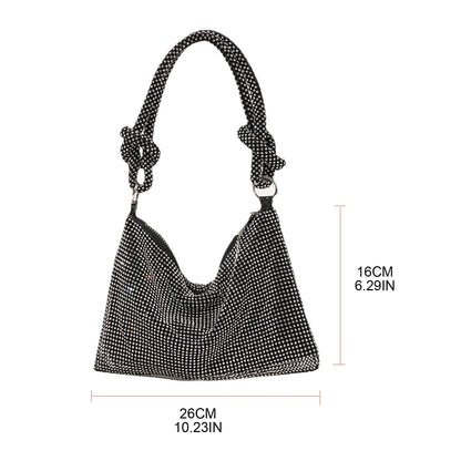 Exquisite Shiny Hobo Bag for Rhinestone Underarm Bag Evening Bag Sparkling Shoulder Bag Handbag for Daughters Mothers