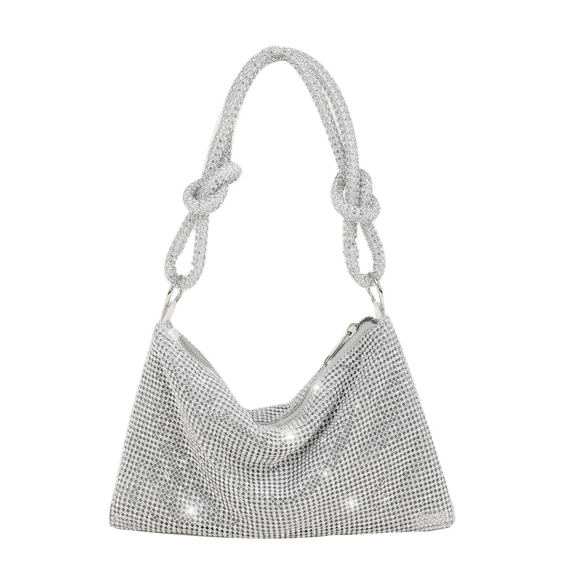 Exquisite Shiny Hobo Bag for Rhinestone Underarm Bag Evening Bag Sparkling Shoulder Bag Handbag for Daughters Mothers