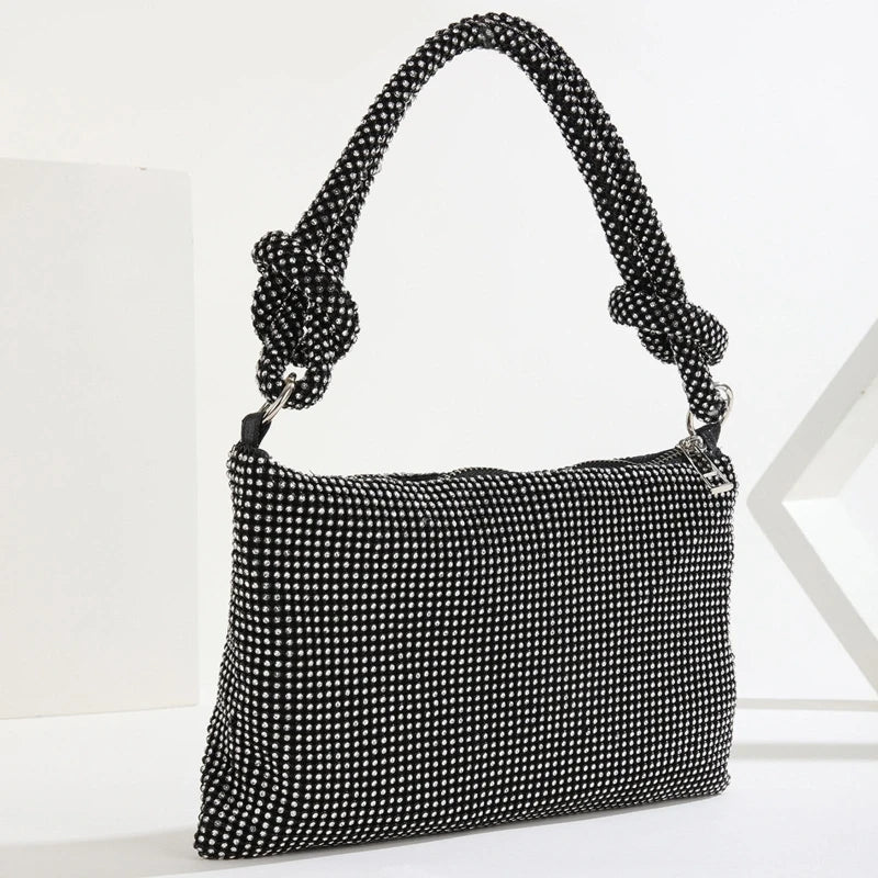 Exquisite Shiny Hobo Bag for Rhinestone Underarm Bag Evening Bag Sparkling Shoulder Bag Handbag for Daughters Mothers