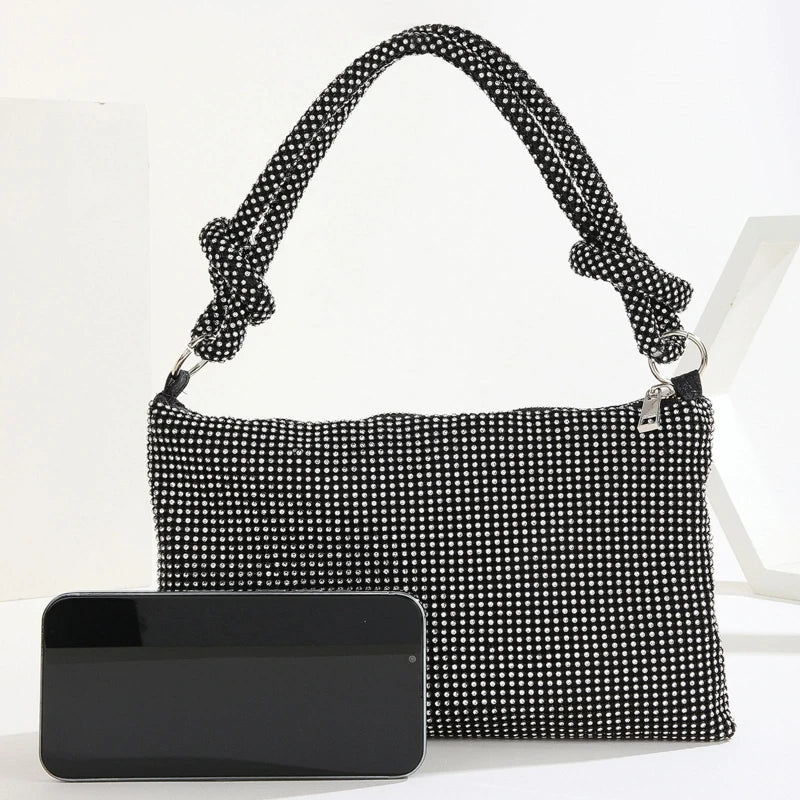 Exquisite Shiny Hobo Bag for Rhinestone Underarm Bag Evening Bag Sparkling Shoulder Bag Handbag for Daughters Mothers