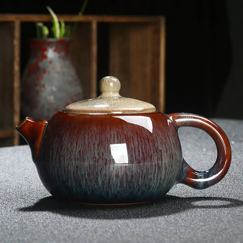 Exquisite Star Glaze Teapot 250ml Ceramic Kung Fu Tea Pot Puer Tea Pot and Cup Set Heated Kettle Kettle Teeware Teware Teapots