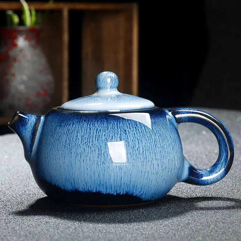 Exquisite Star Glaze Teapot 250ml Ceramic Kung Fu Tea Pot Puer Tea Pot and Cup Set Heated Kettle Kettle Teeware Teware Teapots