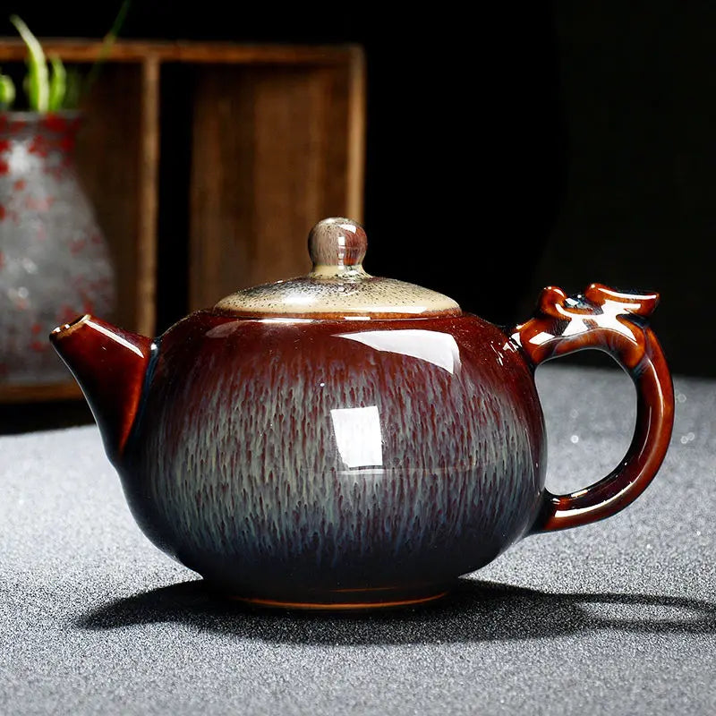 Exquisite Star Glaze Teapot 250ml Ceramic Kung Fu Tea Pot Puer Tea Pot and Cup Set Heated Kettle Kettle Teeware Teware Teapots