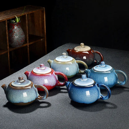Exquisite Star Glaze Teapot 250ml Ceramic Kung Fu Tea Pot Puer Tea Pot and Cup Set Heated Kettle Kettle Teeware Teware Teapots