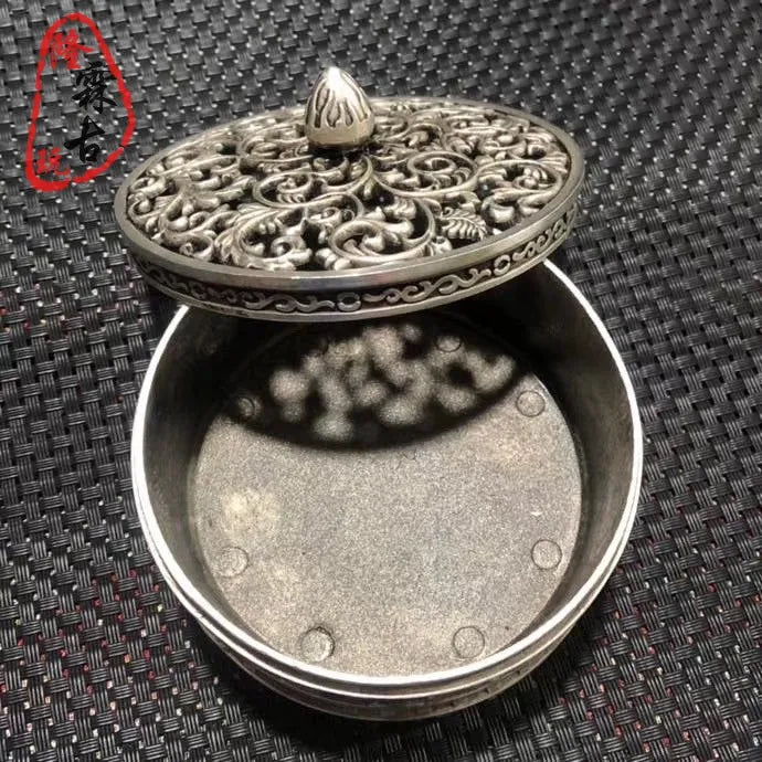 Exquisite White Copper Hollow Out Incense Burner Pot Decoration