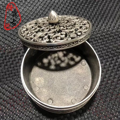 Exquisite White Copper Hollow Out Incense Burner Pot Decoration