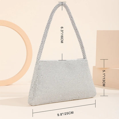 Exquisite for Rhinestone Evening Bag Clutch Purses Crystal Underarm Shoulder Bag Handbag for Women Girl Family Members