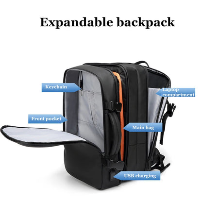 Extended Business backpack Men large capacity Laptop Backpack Anti-theft travel bag USB charging 39L School Backpack HOT Mochila