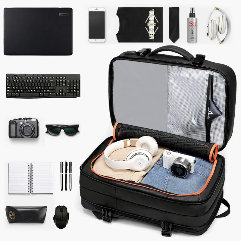 Extended Business backpack Men large capacity Laptop Backpack Anti-theft travel bag USB charging 39L School Backpack HOT Mochila