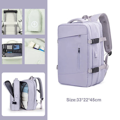 Extendible Travel Backpack Unisex Laptop Bag Women Large Luggage Bags Men's Students Business Trip USB Charge Mochila Backpacks