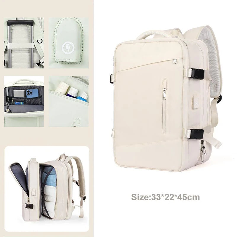 Extendible Travel Backpack Unisex Laptop Bag Women Large Luggage Bags Men's Students Business Trip USB Charge Mochila Backpacks