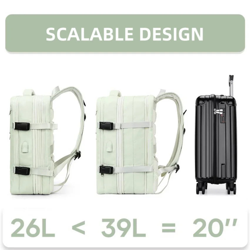 Extendible Travel Backpack Unisex Laptop Bag Women Large Luggage Bags Men's Students Business Trip USB Charge Mochila Backpacks