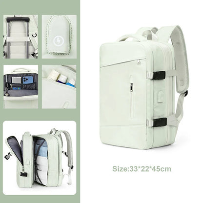Extendible Travel Backpack Unisex Laptop Bag Women Large Luggage Bags Men's Students Business Trip USB Charge Mochila Backpacks