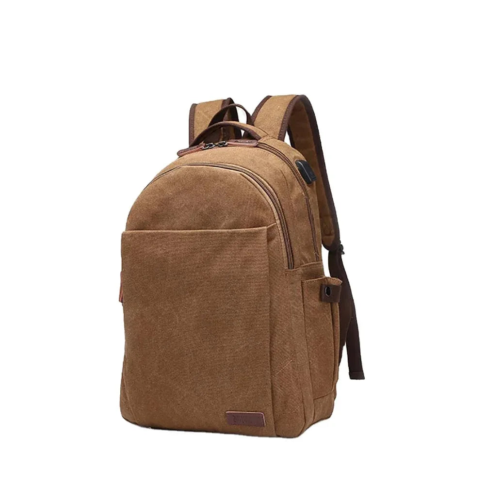 External USB Charge Canvas Backpack Notebook Computer Bag Men Laptop Backpack College Student Bag for Teenagers Rucksack Bolsas