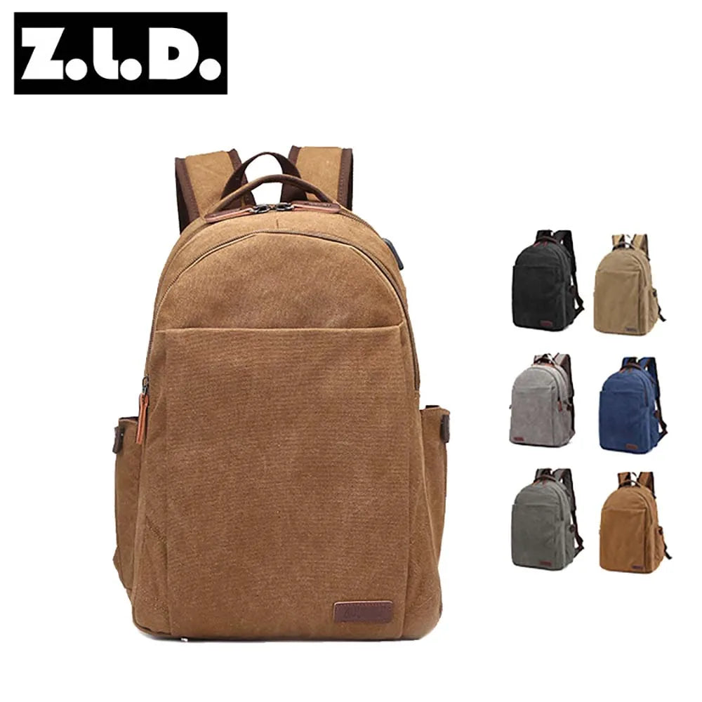 External USB Charge Canvas Backpack Notebook Computer Bag Men Laptop Backpack College Student Bag for Teenagers Rucksack Bolsas