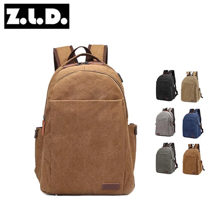 External USB Charge Canvas Backpack Notebook Computer Bag Men Laptop Backpack College Student Bag for Teenagers Rucksack Bolsas