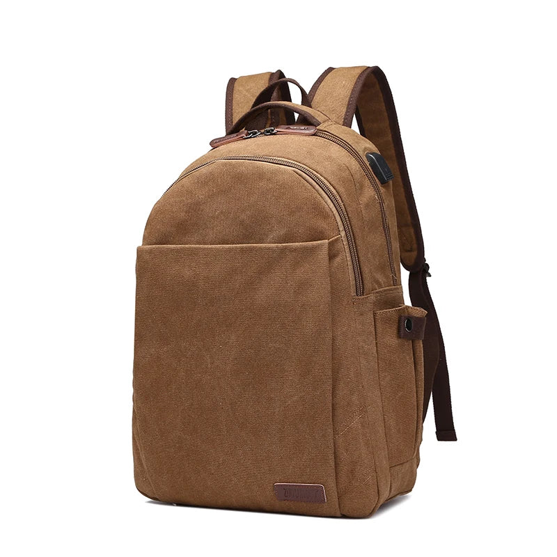 External USB Charge Canvas Backpack Notebook Computer Bag Men Laptop Backpack College Student Bag for Teenagers Rucksack Bolsas