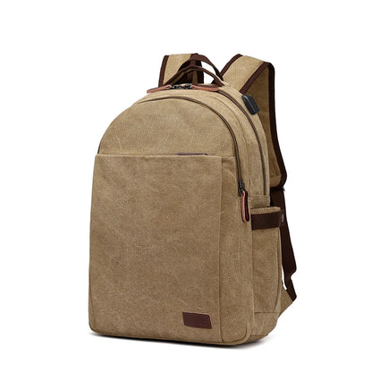 External USB Charge Canvas Backpack Notebook Computer Bag Men Laptop Backpack College Student Bag for Teenagers Rucksack Bolsas