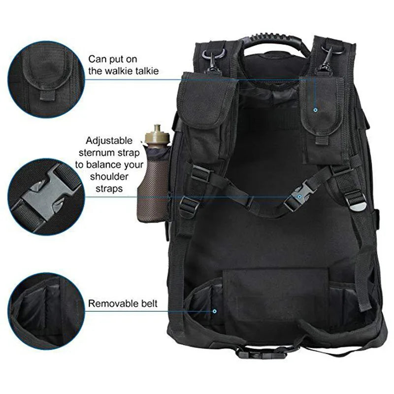 Extra Large 60L Tactical Backpack for Men Women Outdoor Water Resistant Hiking Backpacks Travel Backpack Laptop Backpacks