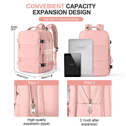 Extra Large Travel Backpack for Men Women,Person Item Flight Approved Scalable Carry On Backpack,Waterproof Camp Laptop Backpack