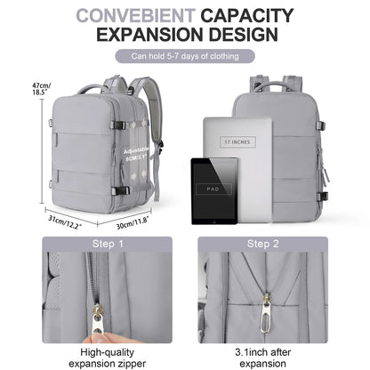 Extra Large Travel Backpack for Men Women,Person Item Flight Approved Scalable Carry On Backpack,Waterproof Camp Laptop Backpack