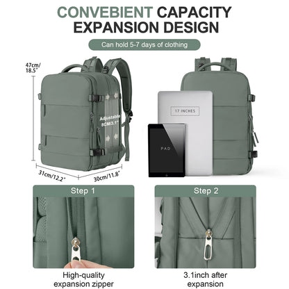 Extra Large Travel Backpack for Men Women,Person Item Flight Approved Scalable Carry On Backpack,Waterproof Camp Laptop Backpack