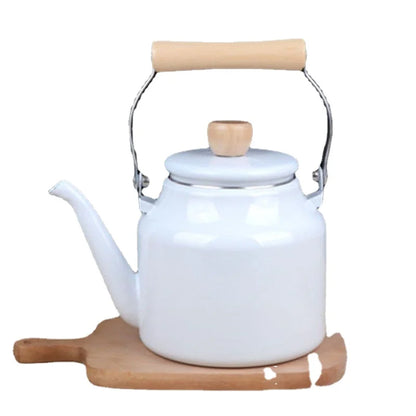 Extra Thick Enamel Teapot with Unique Handle Design for Gas Stove and Induction Cooker