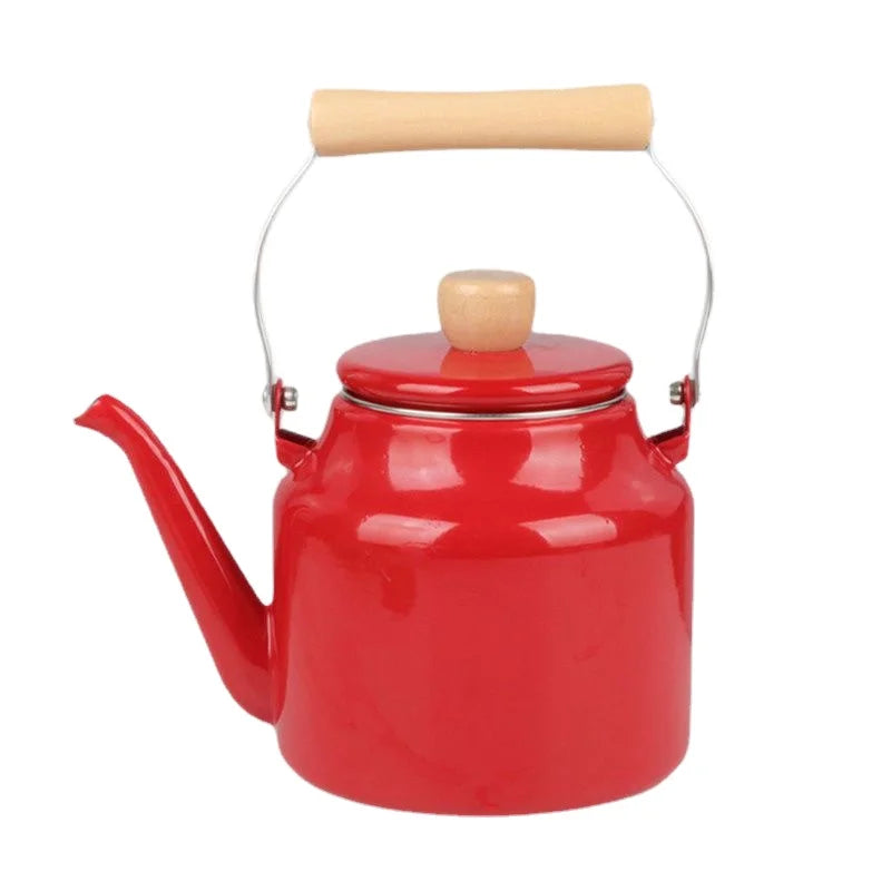 Extra Thick Enamel Teapot with Unique Handle Design for Gas Stove and Induction Cooker