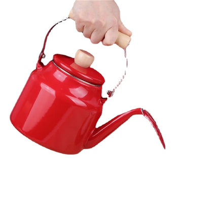 Extra Thick Enamel Teapot with Unique Handle Design for Gas Stove and Induction Cooker