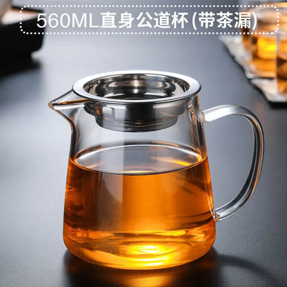 Extra-thick Heat-resistant Glass Tea Leak Set, Large Teapot, Thickened Teapot, High Temperature Resistant, Sea Kungfu Accessorie
