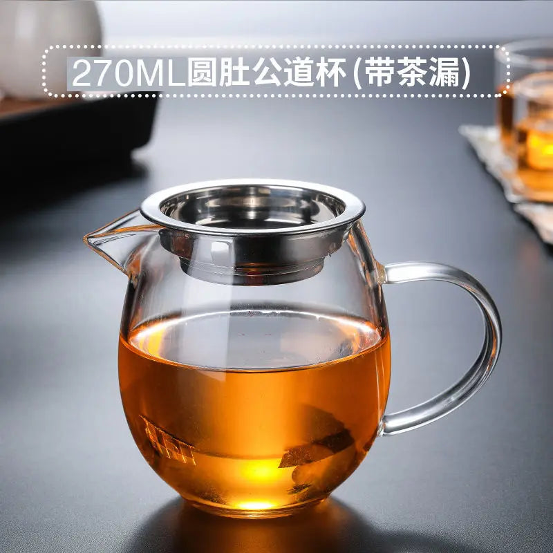 Extra-thick Heat-resistant Glass Tea Leak Set, Large Teapot, Thickened Teapot, High Temperature Resistant, Sea Kungfu Accessorie