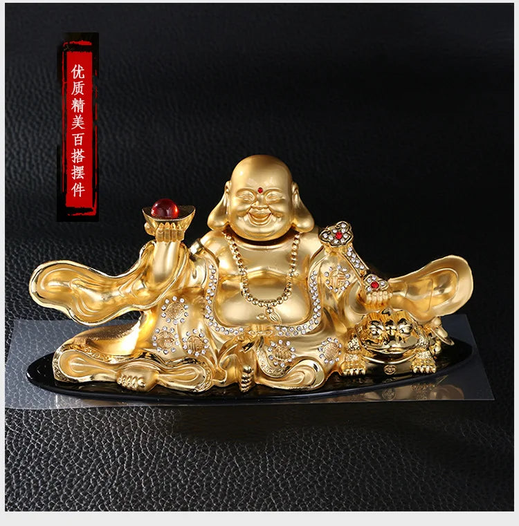 FREE SHIP # HOME CAR SHOP GOOD talisman God of wealth Maitreya Mammon buddha statue + GOOD LUCK bring fortune gold card Amulet