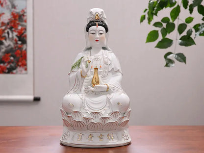 FU GUI JI XIANG Goddess GUAN YIN bodhisattva BUDDHA figure home Altar Shrine Worship auspicious Talisman Porcelain statue