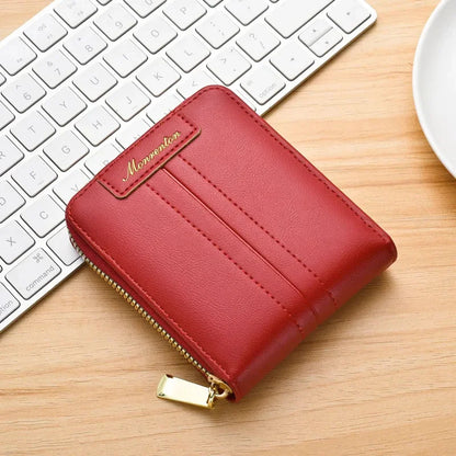 Fahion PU Leather Women Wallet Zipper Short Coin Purse Female Multi Function Card Holders Luxury Ladies Money Clip