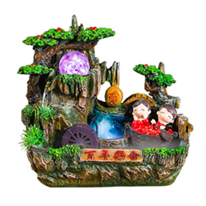 Fake mountain big Atomizing humidifier and fengshui wheel humidifier home decoration craft gift room office fortune  wedding